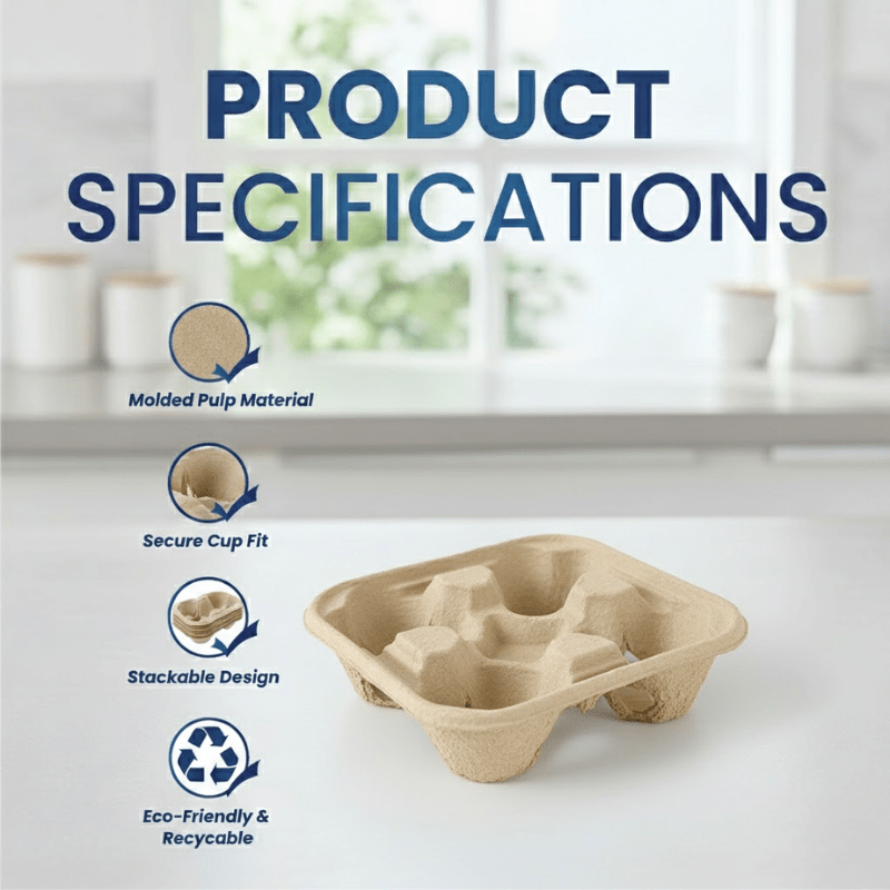 Corrugated Cup Holder 2 Cup 4 Cup Eco Friendly Carrier - SNH Packing