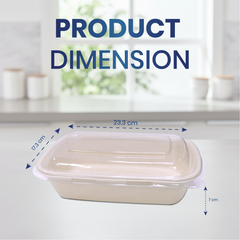 Bagasse Rectangular Containers with Lids – Multiple Sizes | Bulk Eco-Friendly Disposable Takeaway Boxes