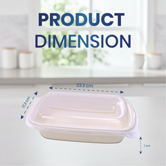 Bagasse Rectangular Containers with Lids – Multiple Sizes | Bulk Eco-Friendly Disposable Takeaway Boxes
