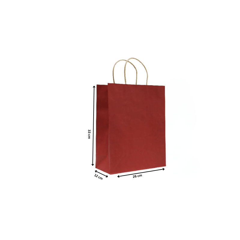 Dark Red Paper Bags with Twisted Handle | Shopping Bags - SNH Packing