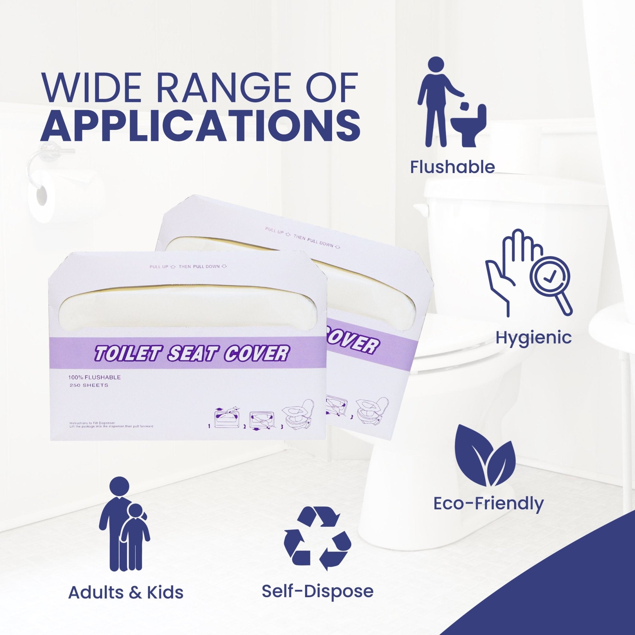 Disposable Toilet Seat Covers 250 Sheets 20 Packets Bulk Hygiene - SNH Packing