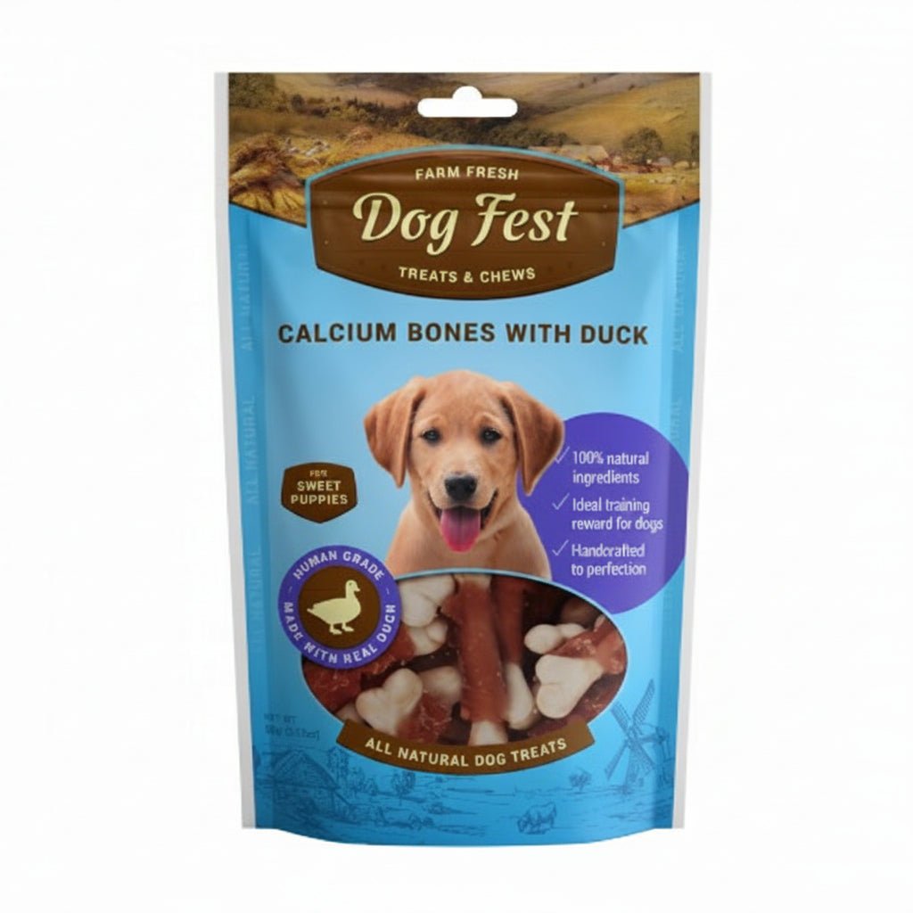 Dog Fest Calcium Bones With Duck For Puppies - 90g - SNH Packing