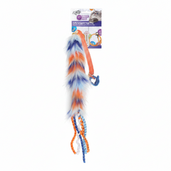 AFP Furry Ball Fluffy Spring with Finger Ring Orange