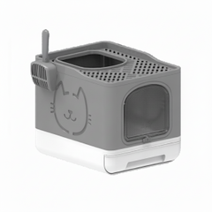 AFP Go Fresh Foldable Cat Litter Box Grey