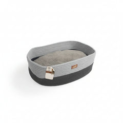 All For Paws Oval Rope Cat Bed Grey