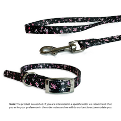 Bobby Daisy Nylon Set Dog Leash & Collar, Assorted Colors