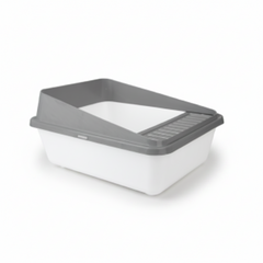 Go Fresh High Back Cat Litter Box Small Grey