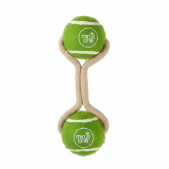 All For Paws Dog Tennis Ball Rope Toy Double Meadow