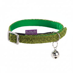 BOBBY Disco Cat Collar Green, XSmall