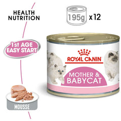 Royal Canin Feline Health Nutrition Mother & Babycat Mousse (WET FOOD - Cans) 12 x 195g
