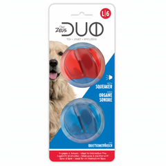 Zeus Duo Ball with Squeaker 2pk, 6.3 cm