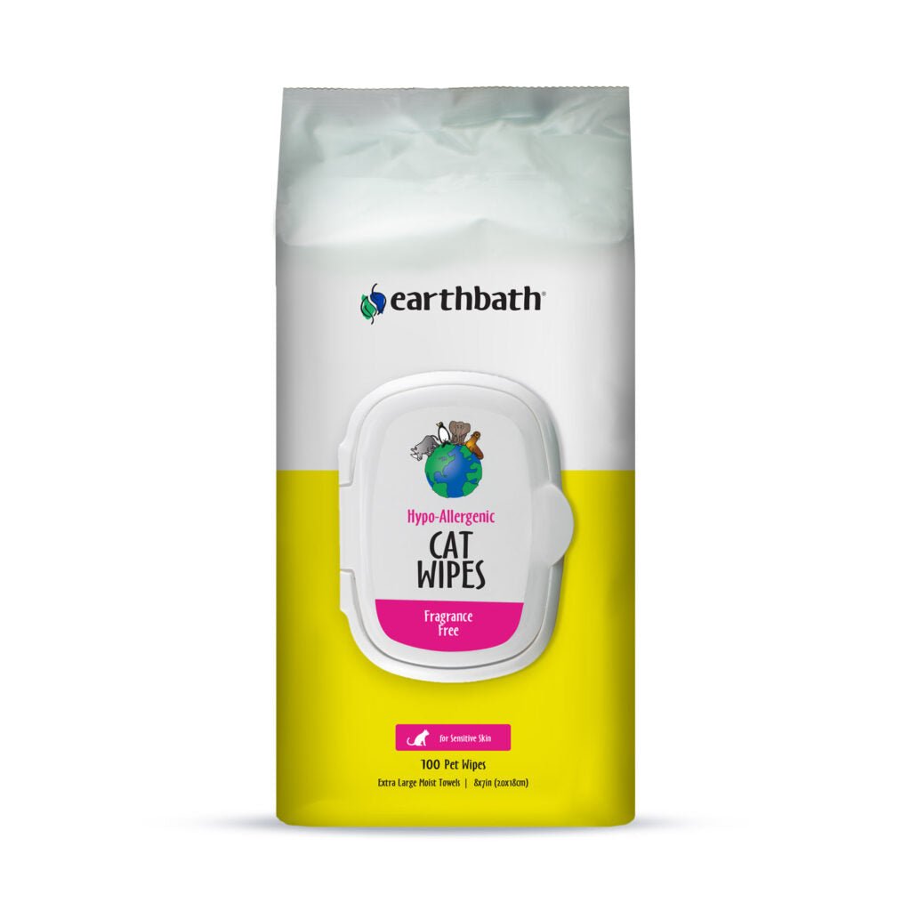 Earthbath Hypo - Allergenic Cat Grooming Wipes Fragrance - Free 100ct - SNH Packing