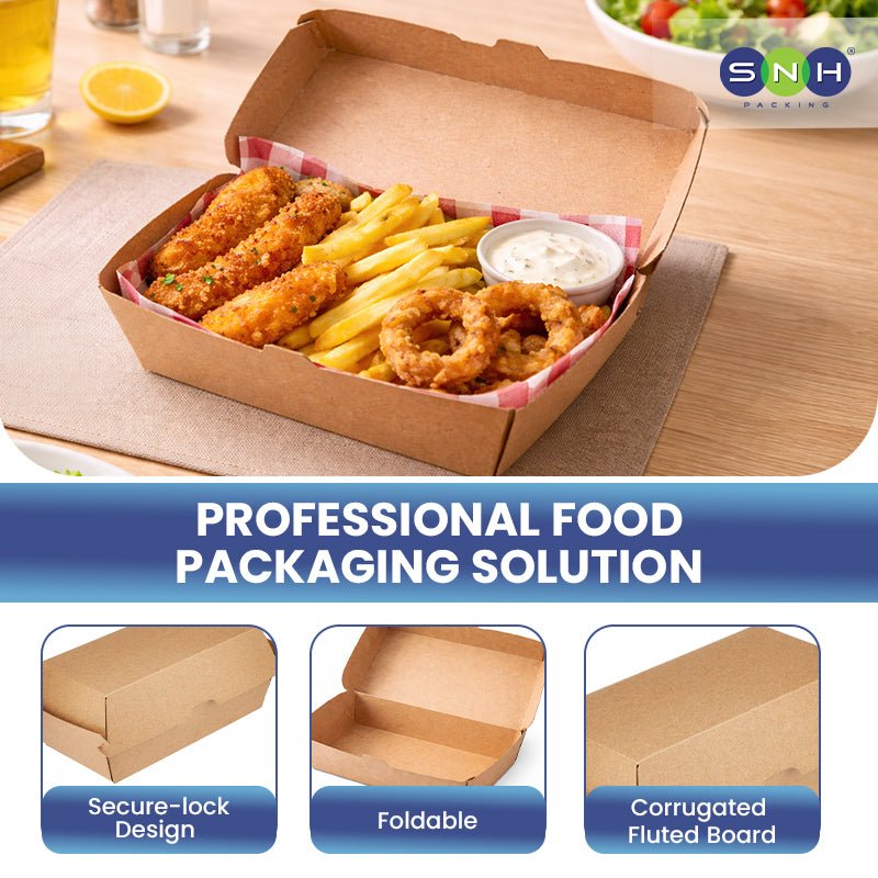 Endura Snack Box Brown Kraft 175MM to 205MM Takeaway Food Box - SNH Packing