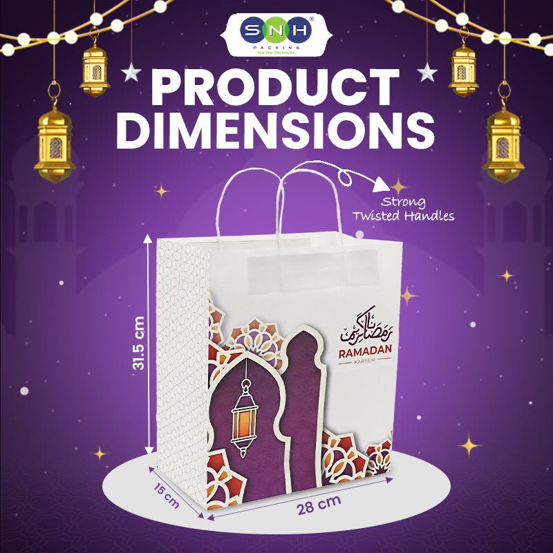 Festive Ramadan Kareem Gift Paper Bags - SNH Packing