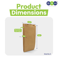 Flat Bottom Paper Bags 4KG Brown White Kraft Takeaway - SNH Packing