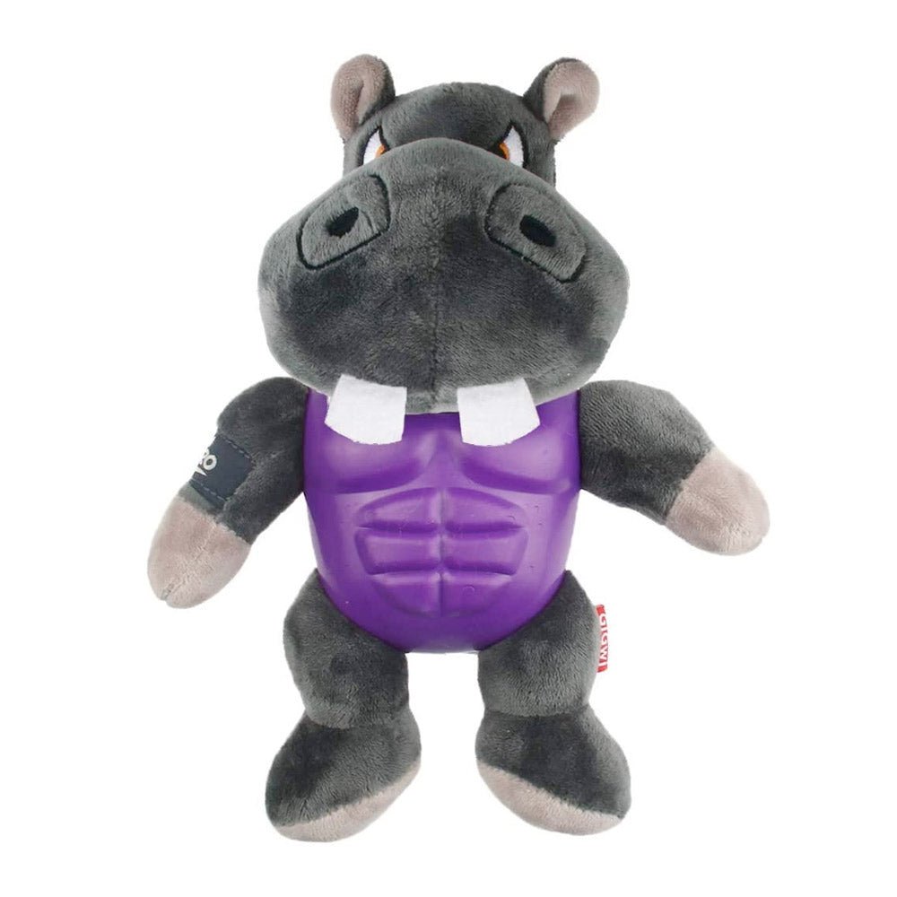 Gigwi I'm Hero Armor Hippo TPR Plush with Squeaker Dog Toy - SNH Packing