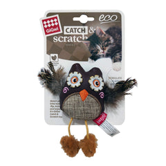 Gigwi Owl Catch & Scratch Eco line with Slivervine Leaves and Leatherette - SNH Packing