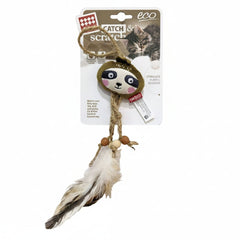 GIGWI Sloth Catch & Scratch Eco line with Slivervine Leaves and Natural Feather - SNH Packing
