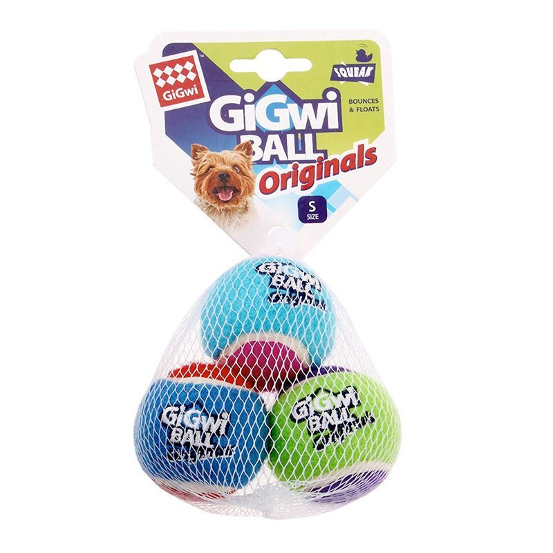 GIGWI Tennis Ball 3pcs with Different Colour in 1 pack (Small) - SNH Packing