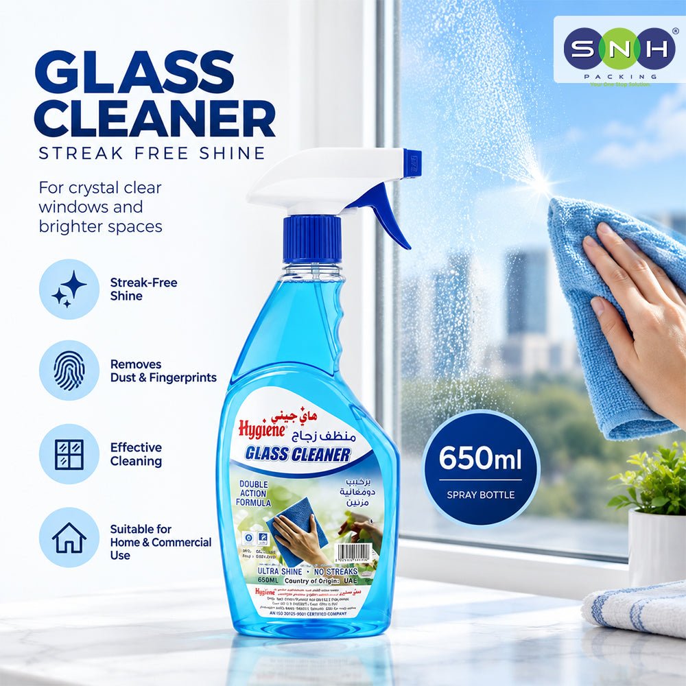 Glass Cleaner Spray 650ml Streak Free Shine Blue - SNH Packing