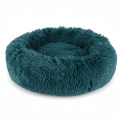 Grizzly Velor Round Plush Blue Green Dog Bed Small - 50 x 15cm - SNH Packing