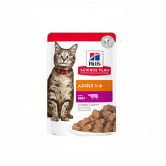Hill's Science Plan Adult Wet Cat Food Beef Pouches 85G - SNH Packing