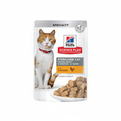 Hill's Science Plan Sterilised Adult Cat Wet Food with Chicken Pouches 85G - SNH Packing