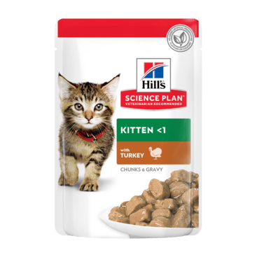 Hills Science Plan Tender Chunks In Gravy Kitten Turkey Pouches 12x85g - SNH Packing