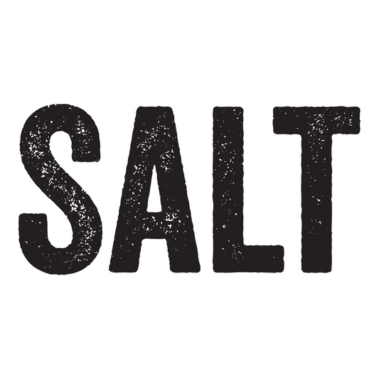 Black 'SALT' text on a white background