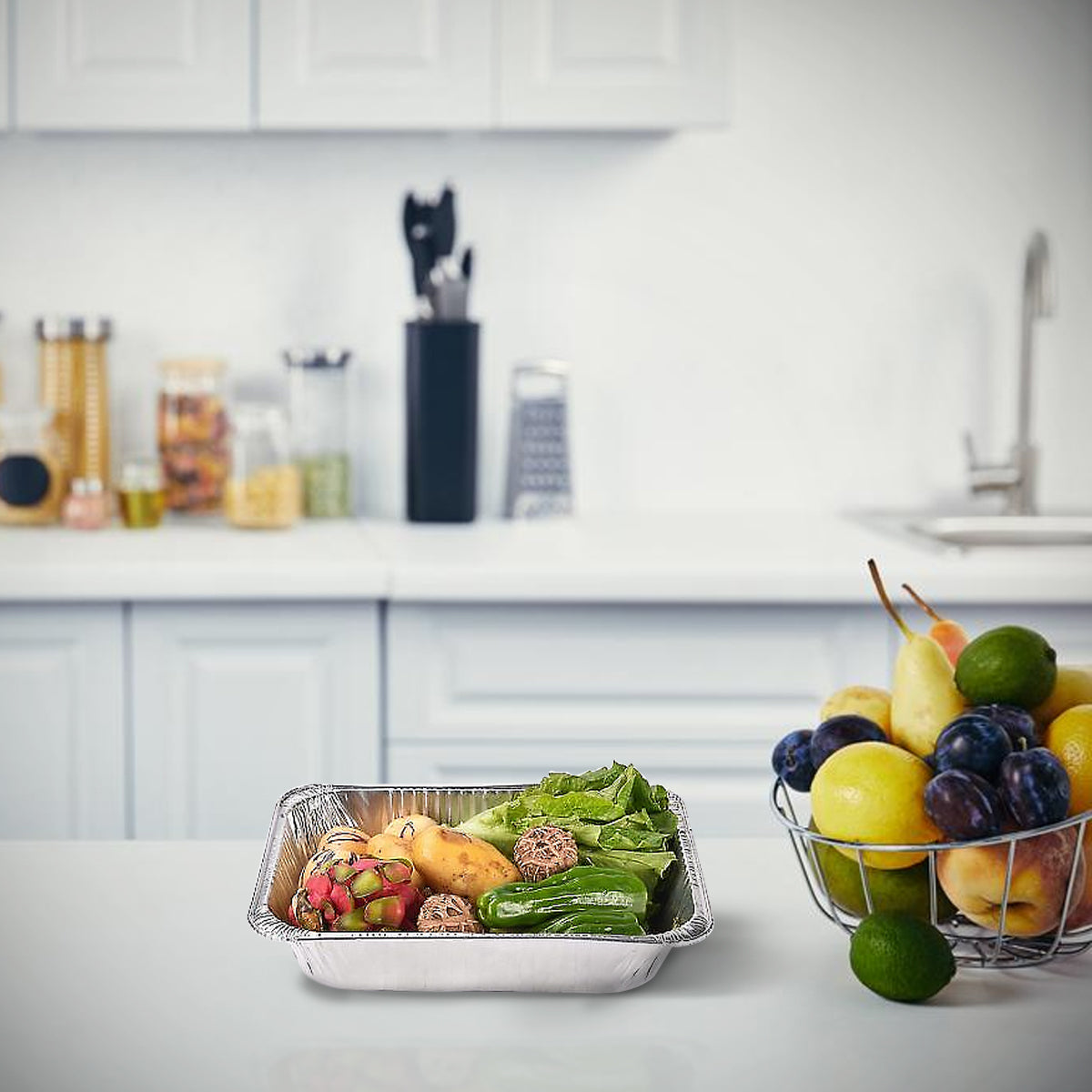 Aluminium Container AC8368 With Lid 680ML 1X900 Pieces - Your One Stop Solution UAE