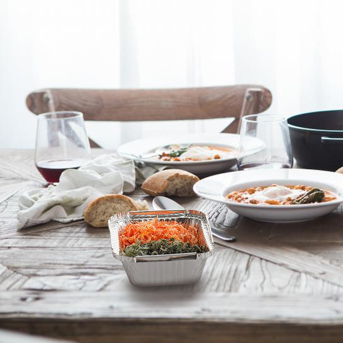 Aluminium Container AC8342 With Lid 420ML 1X1000 Pieces - Your One Stop Solution UAE