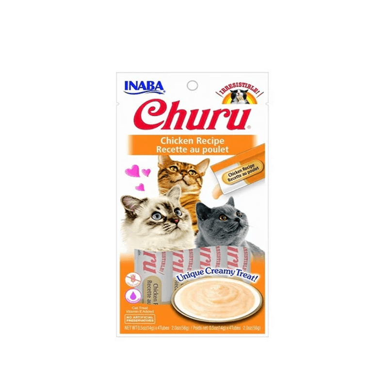Inaba Churu Grain Free Chicken Recipe Cat Treat 4x14g - SNH Packing