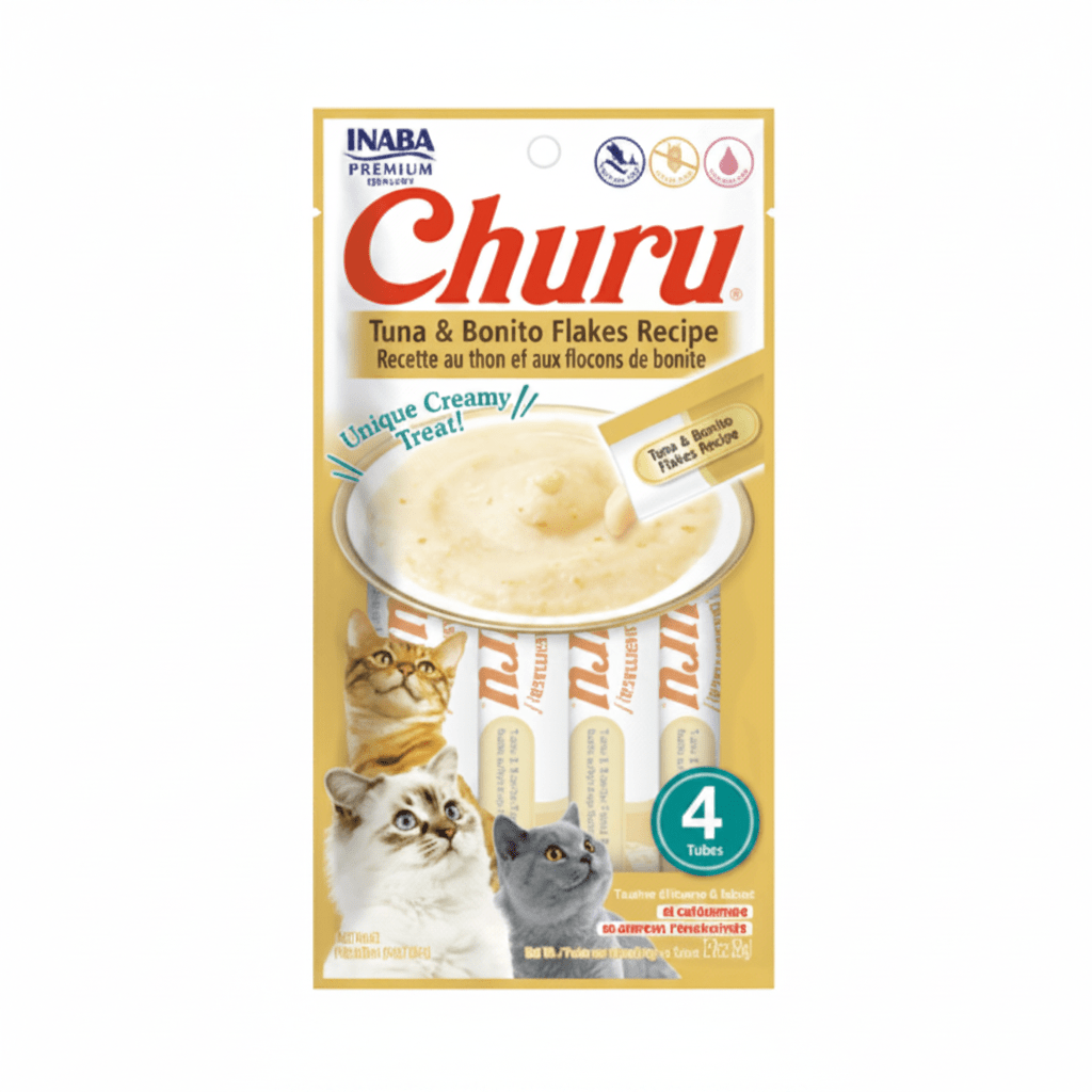 Inaba Churu Tuna with Bonito Flakes Recipe 4PCS/PK – 56g - SNH Packing