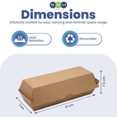 صندوق هوت دوج إندورا بني 1 × 200 قطعة