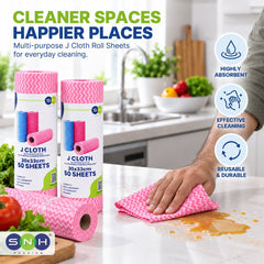 J Cloth Roll Red 30x33cm Multipurpose Cleaning Cloth - SNH Packing