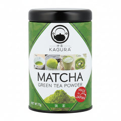 Kagura Matcha Green Tea Powder canister on a white background