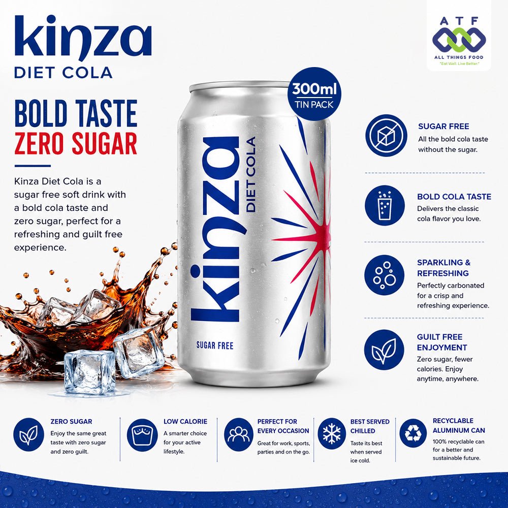 Kinza Diet Cola Sugar-Free Drink 300ml Beverage Can - SNH Packing