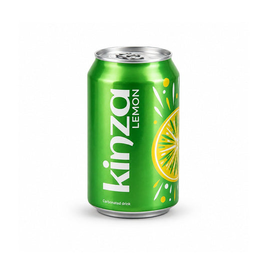 Kinza Lemon Carbonated Drink 300ml x 24 Cans Revitalizing Soda - SNH Packing