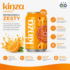 Kinza Orange-Flavored Drink 300ml 24 Tin Pack Citrus Drink - SNH Packing