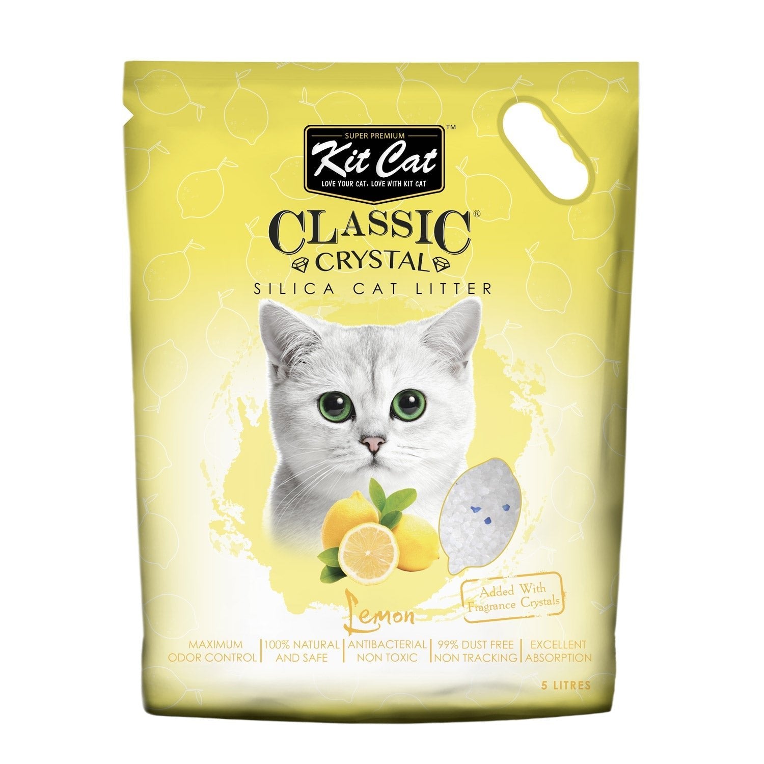 Kit Cat Classic Crystal Cat Litte Lemon (5 Litres) - SNH Packing