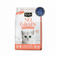 Kit Cat No Grain Chicken & Salmon Super Premium Cat Dry Food 1 KG - SNH Packing