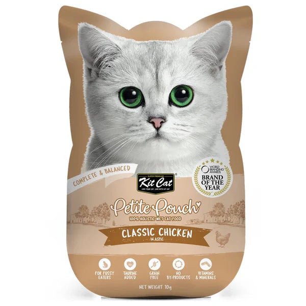 Kit Cat Petite Pouch - Classic Chicken In Aspic Wet Cat Food 70G - SNH Packing