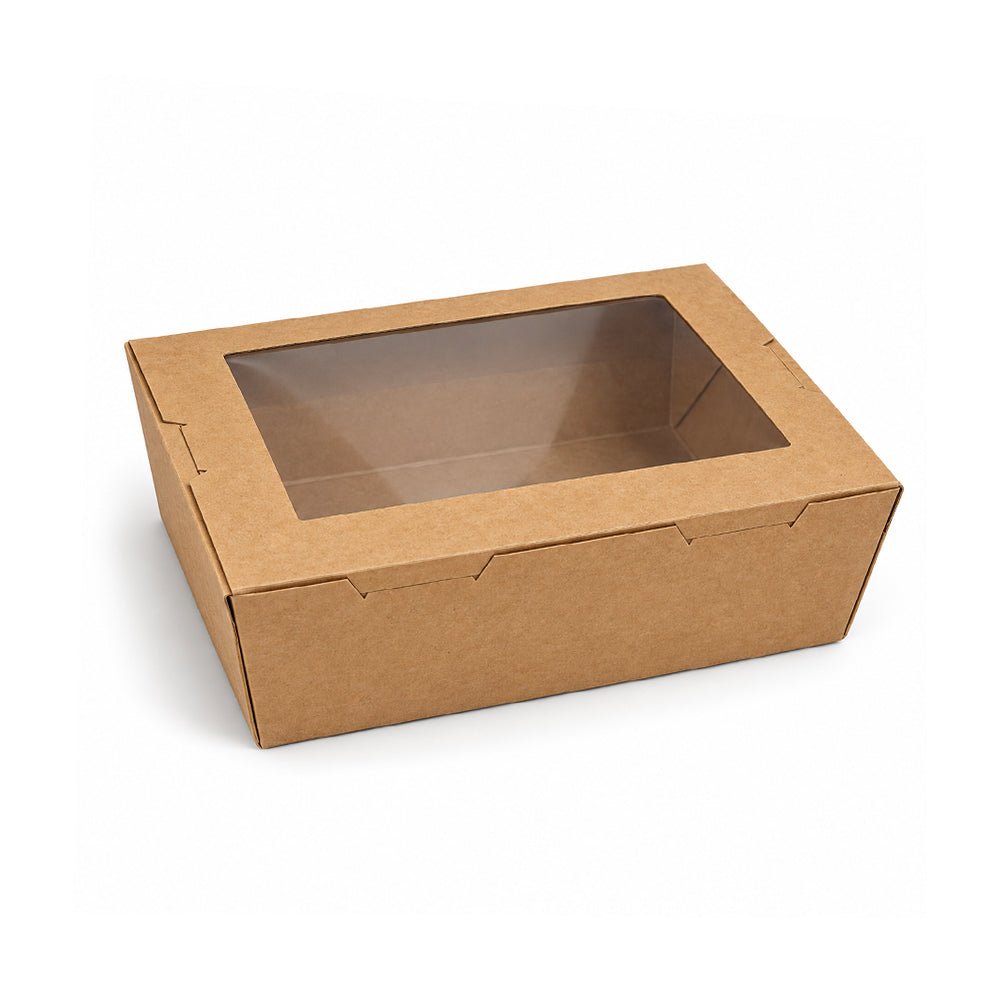 Kraft Lunch Box with Window Brown 120mm to 195mm - SNH Packing