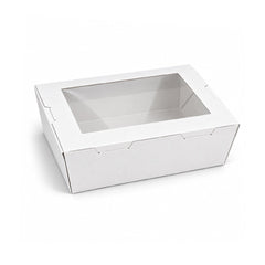 Kraft Lunch Box with Window White Paperboard Takeaway Packaging - SNH Packing