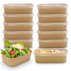 Kraft Rectangular Paper Containers – Takeaway & Food Packaging - SNH Packing