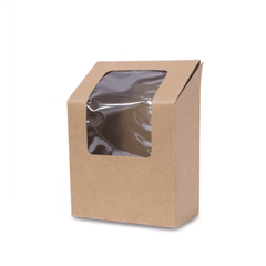 Kraft Wrap Box with Window Brown 15x5.5x9.5CM - SNH Packing
