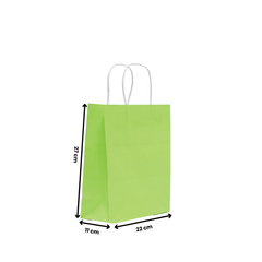 Lime Green Twisted Handle Paper Bags | Kraft Shopping Bags - SNH Packing