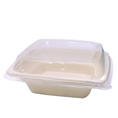 Bagasse Square Deep Containers with PET Lids – EG16 to EG42 | Eco Takeaway Boxes