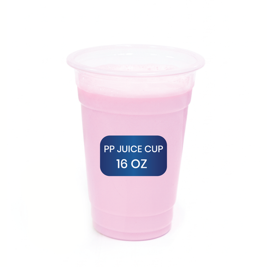 PP Juice Cups – 16oz & 24oz (95mm Diameter) | Clear Plastic Beverage Cups | 1000pcs