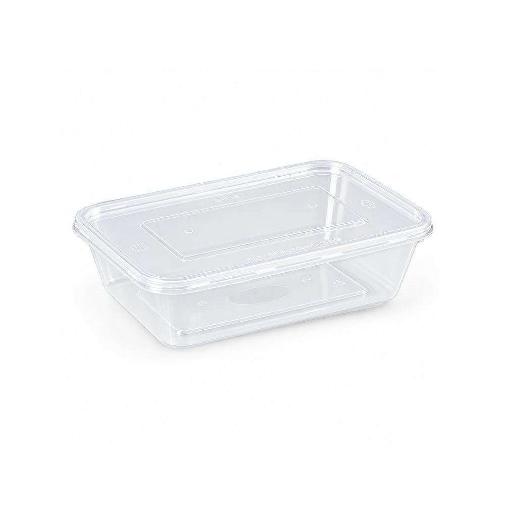 Microwavable Rectangular Containers Clear Lid 500ml to 1500ml - SNH Packing